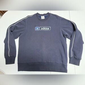 Vintage Adidas navy sweatshirt with spell out logo